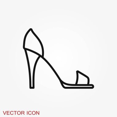 Arka planda Heelhigh simgesi, vektör kadın ayakkabıları sembolü