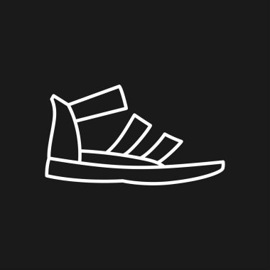 Yunan sandalet ikonu. Vektör siyah ve beyaz vektör simgesi.