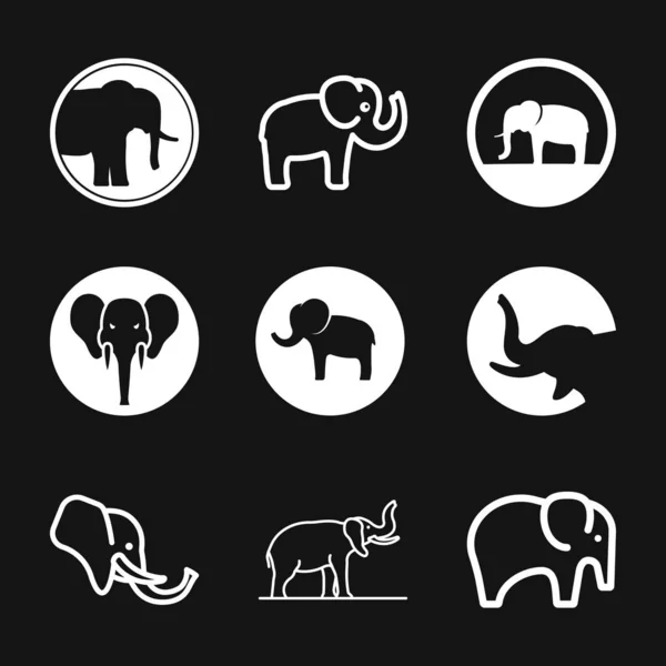 Icône éléphant, illustration d'art de ligne de logo vectoriel — Image vectorielle