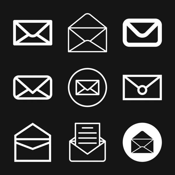 Ícone de envelope, envelope de correio vetorial e símbolo de letra —  Vetores de Stock