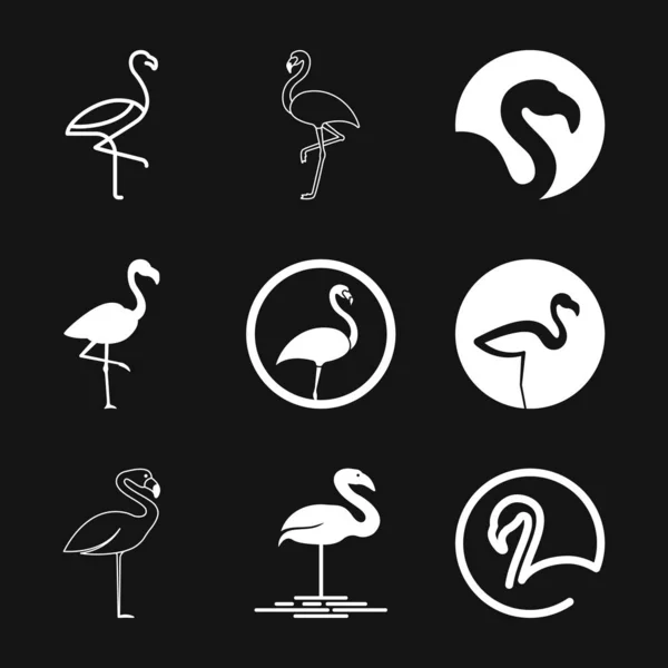 Ícone de flamingo, ilustração vetorial minimalista, símbolo de pássaro — Vetor de Stock