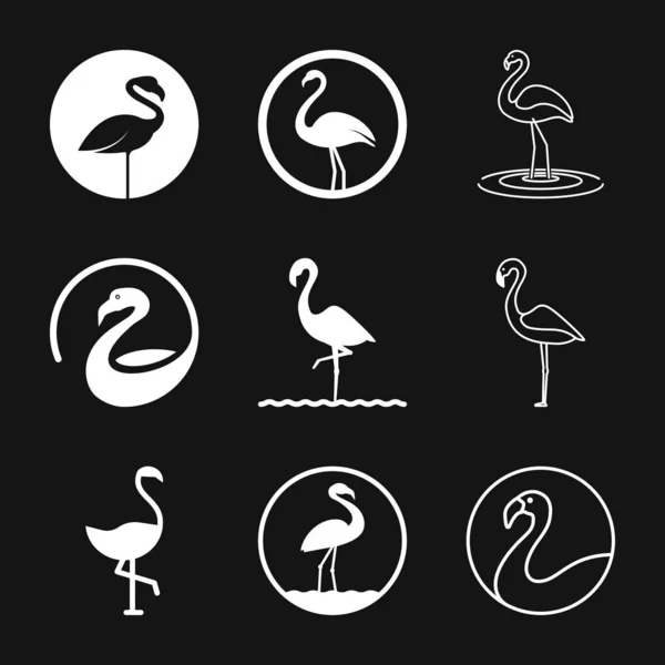 Ikona Flamingo, minimalistyczna ilustracja wektora, symbol ptaka — Wektor stockowy