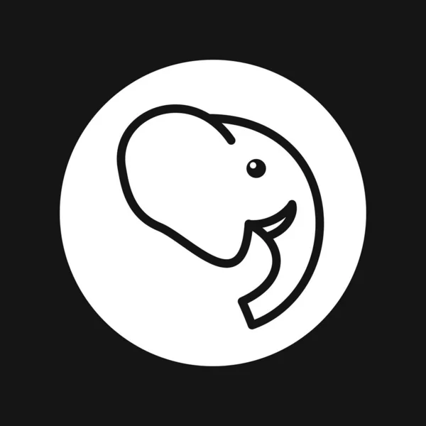 Icône éléphant, illustration d'art de ligne de logo vectoriel — Image vectorielle