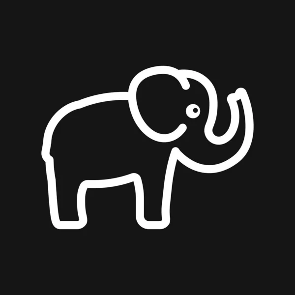 Icône éléphant, illustration d'art de ligne de logo vectoriel — Image vectorielle