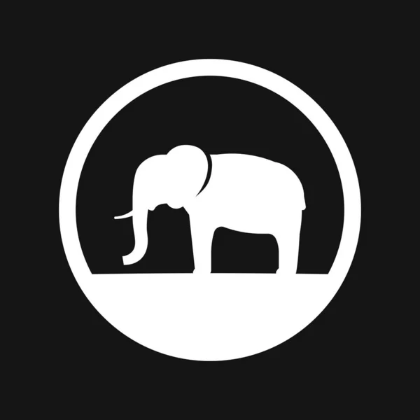 Icône éléphant, illustration d'art de ligne de logo vectoriel — Image vectorielle