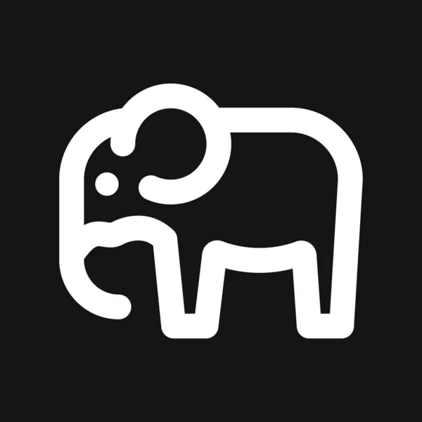 Icône éléphant, illustration d'art de ligne de logo vectoriel — Image vectorielle