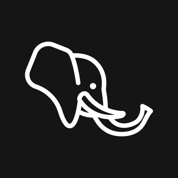 Icône éléphant, illustration d'art de ligne de logo vectoriel — Image vectorielle