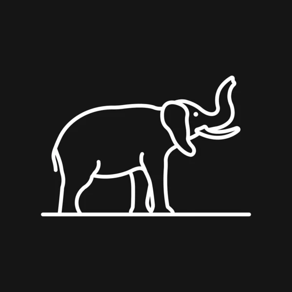 Icona elefante, logo vettoriale linea illustrazione artistica — Vettoriale Stock