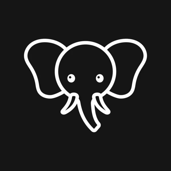 Elefantikon, vektor logotyp linje konst illustration — Stock vektor