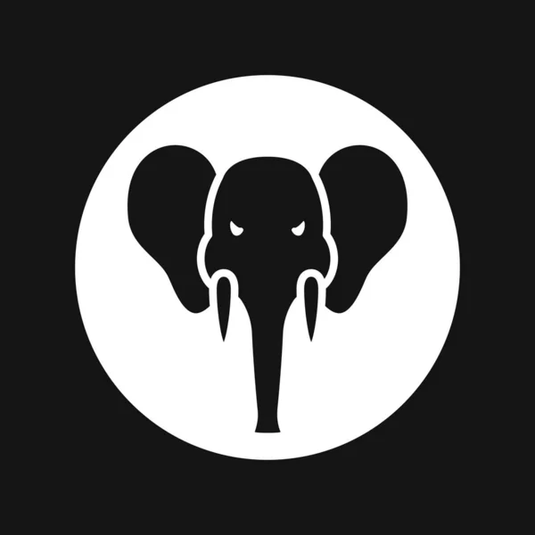 Elefante icono, vector logotipo línea de arte ilustración — Vector de stock