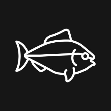 Balık Simgesi, tasarım için vektör illüstrasyonu