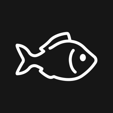 Balık Simgesi, tasarım için vektör illüstrasyonu