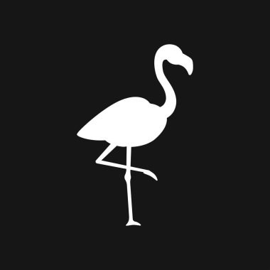 Flamingo simgesi, minimalist vektör çizimi, kuş sembolü