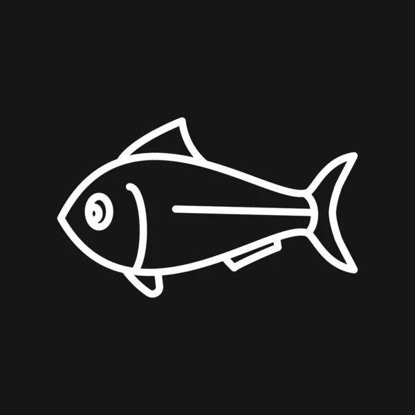 Fish Icon, illustrazione vettoriale per il design — Vettoriale Stock