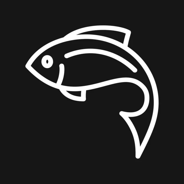 Fish Icon, illustrazione vettoriale per il design — Vettoriale Stock