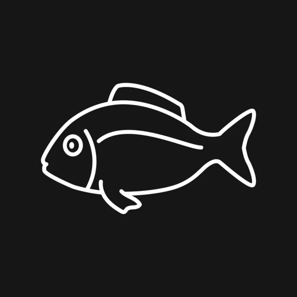 Fish Icon, illustrazione vettoriale per il design — Vettoriale Stock