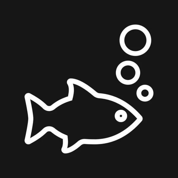 Icono de pescado, ilustración vectorial para el diseño — Vector de stock