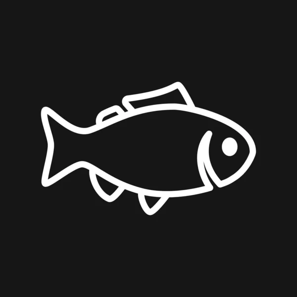 Fish Icon, illustrazione vettoriale per il design — Vettoriale Stock