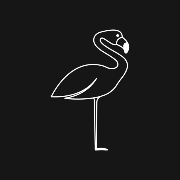 Ícone de flamingo, ilustração vetorial minimalista, símbolo de pássaro —  Vetores de Stock