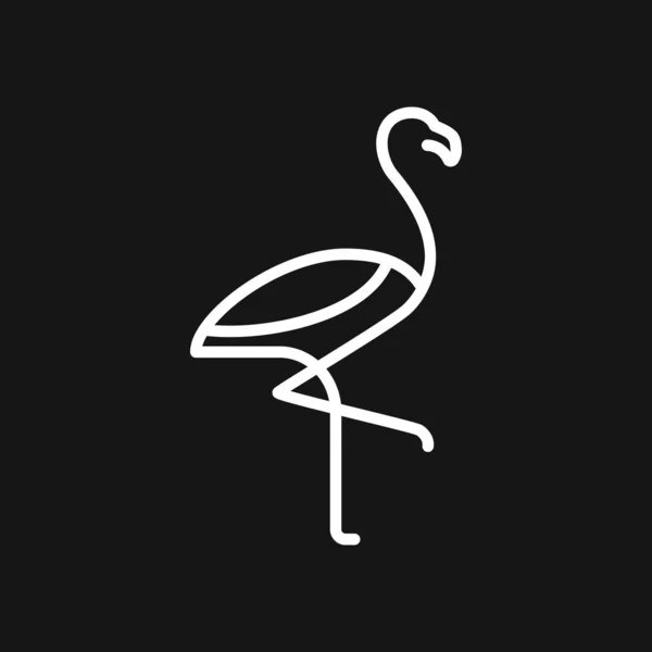 플라밍고 아이콘, 극소 벡터 일러스트, 새 의 상징 — 스톡 벡터