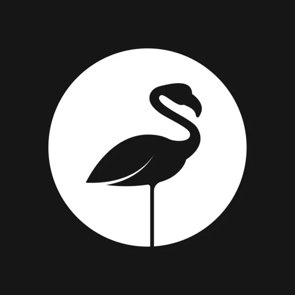 Ícone de flamingo, ilustração vetorial minimalista, símbolo de pássaro —  Vetores de Stock