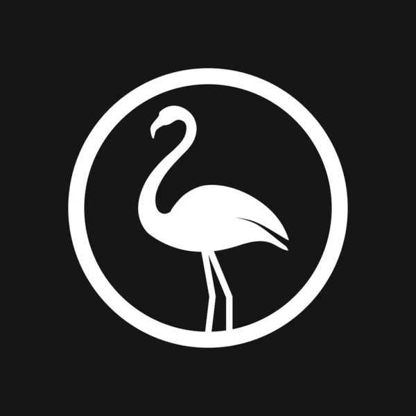 Flamingo simgesi, minimalist vektör çizimi, kuş sembolü