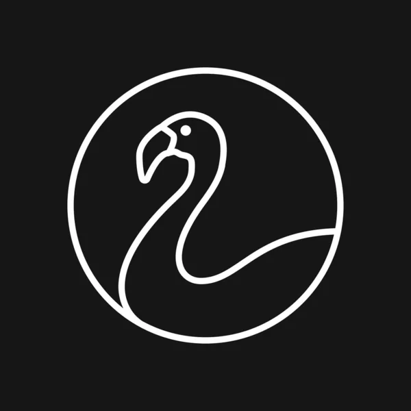 Flamingo-Ikone, minimalistische Vektorillustration, Symbol des Vogels — Stockvektor