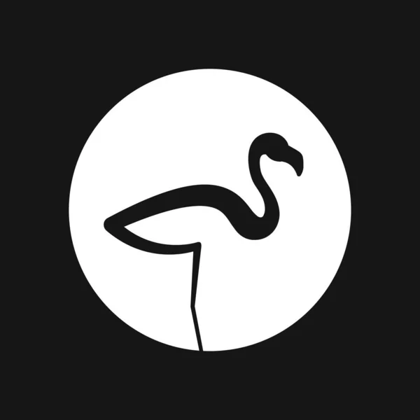 Ícone de flamingo, ilustração vetorial minimalista, símbolo de pássaro —  Vetores de Stock