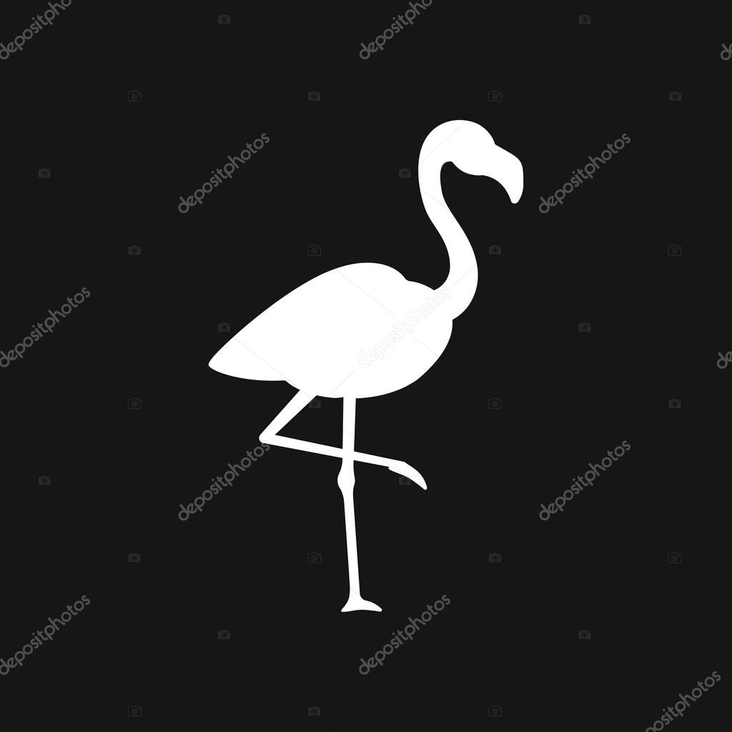 Flamingo icon, minimalistic vector illustration of bird
