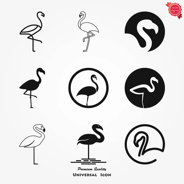 Flamingó ikon, minimalista vektor illusztráció, a madár szimbóluma — Stock Vector