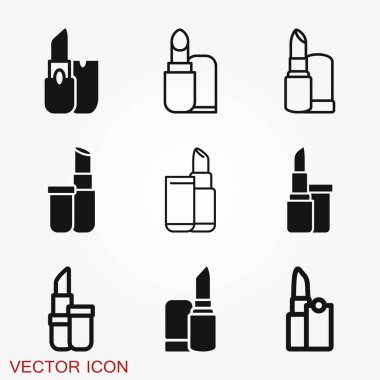 Lipstick icon cosmetics symbol. Lipstick Flat design