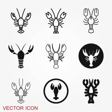 Lobster icon vector logo illustration isolated on background