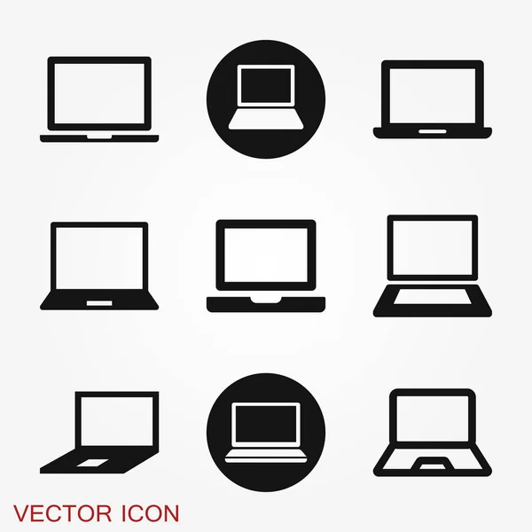 Ícone Laptop Símbolo Vetor Isolado Fundo — Vetor de Stock