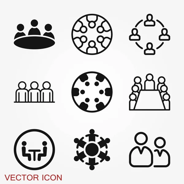 Meeting vector icon. Management and Human Resource Icons — Stockvektor