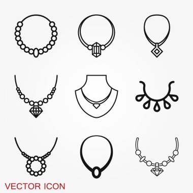 Necklaces icon. Stylized sign of beads necklace.