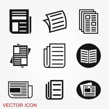 Newspaper icon vector. Symbol of news. Flat design.