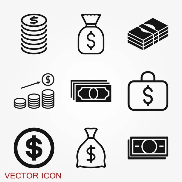 Icono del dinero. Icono de dinero universal para usar en interfaz de usuario web y móvil — Vector de stock