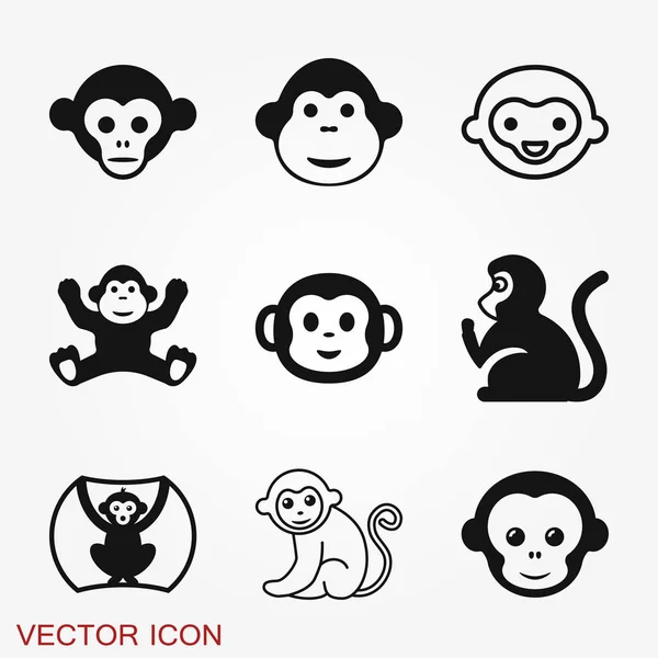 Ícone de macaco vetorial isolado no fundo. Símbolo animal — Vetor de Stock