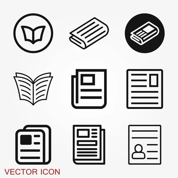 Periódico vector icono. Símbolo de noticias. Diseño plano . — Vector de stock