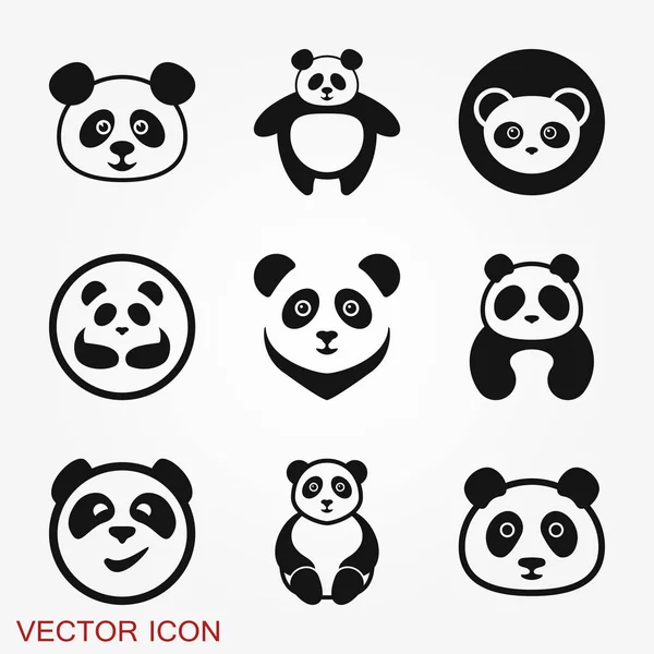 Panda icon. Vector image of a panda on background — Stock Vector