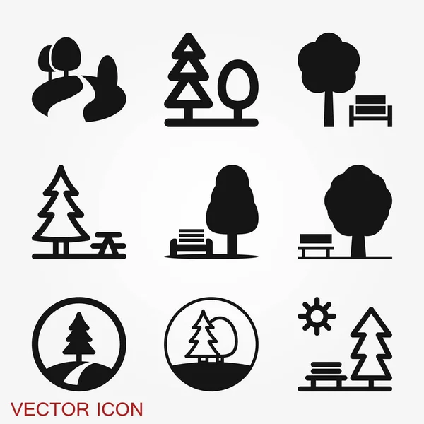 Icône vectorielle de parc isolée en arrière-plan. Symbole écologique — Image vectorielle