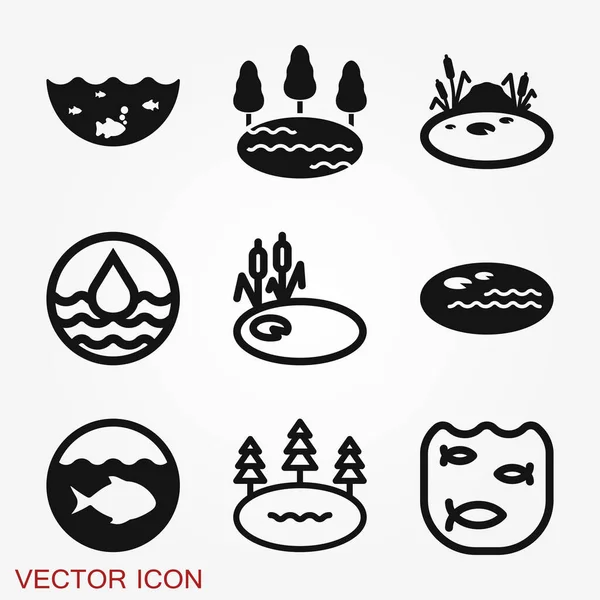 Pond icon illustration isolated vector sign symbol — ストックベクタ