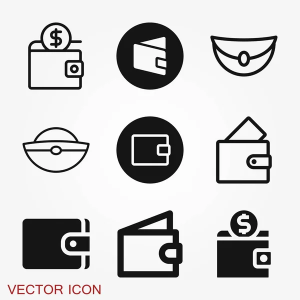 Icono de vector monedero. Símbolo de billetera para el diseño de su sitio web, logotipo, aplicación, interfaz de usuario . — Vector de stock
