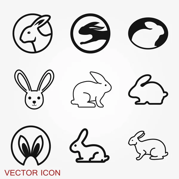 Vetor de ícone de coelho, design em segundo plano, logotipo de coelho para o seu design. Animais . — Vetor de Stock