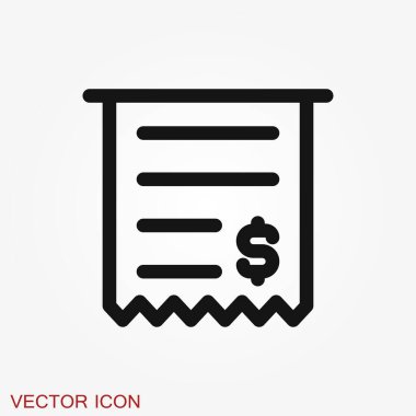 Finans ve bankacılık ikonları. Fatura vektör simgesi.