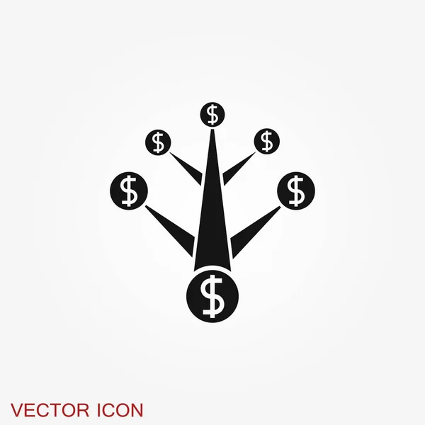 Icône Vectorielle Graphique Croissance Graphique Isolée Sur Fond — Image vectorielle