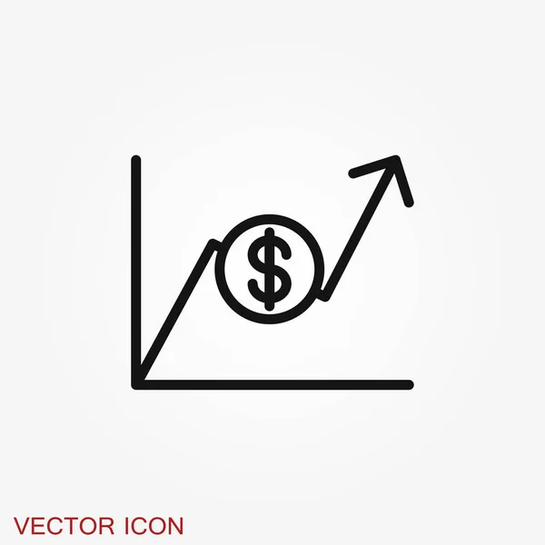 Gráfico Crecimiento Gráficos Vector Icono Aislado Fondo — Vector de stock