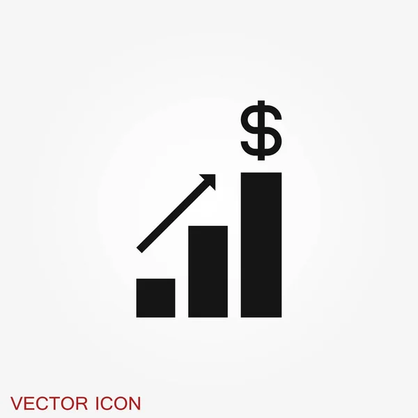 Icône Vectorielle Graphique Croissance Graphique Isolée Sur Fond — Image vectorielle