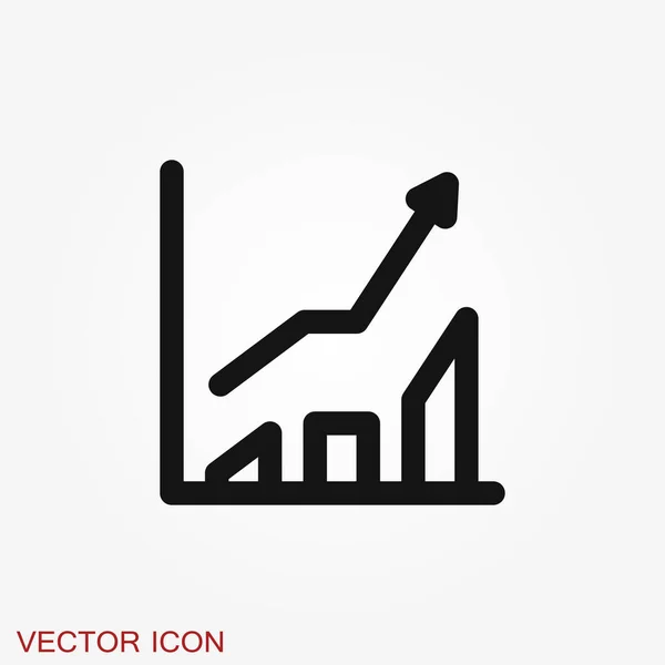 Graph Wachstum Grafik Vektorsymbol Isoliert Auf Dem Hintergrund — Stockvektor