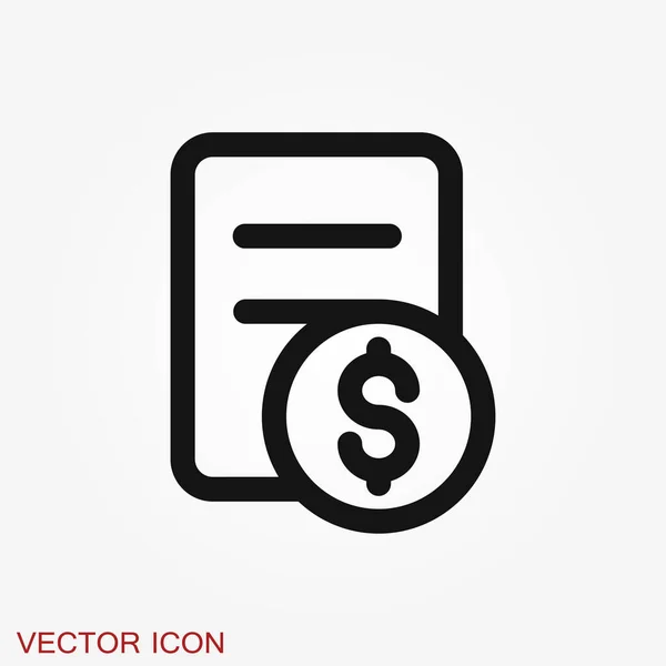 Financiële Bancaire Pictogrammen Factuur Vectoricoon — Stockvector